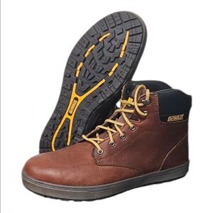 DeWalt Plasma Mens Brown Leather Work Boots Mid Top Slip Resistant Size 14 New